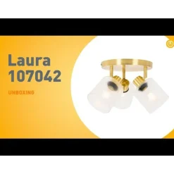 Deckenstrahler Gold mit Glas 3-flammig verstellbar rund - Laura