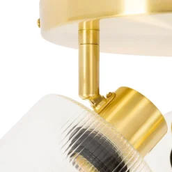 Deckenstrahler Gold mit Glas 3-flammig verstellbar rund - Laura