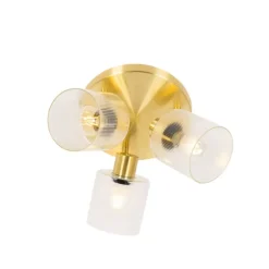 Deckenstrahler Gold mit Glas 3-flammig verstellbar rund - Laura