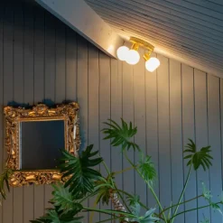 Deckenstrahler Gold mit Opalglas 3-flammig verstellbar - Anouk