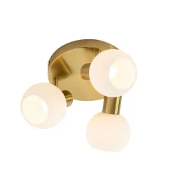 Deckenstrahler Gold mit Opalglas 3-flammig verstellbar - Anouk