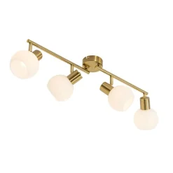 Deckenstrahler Gold mit Opalglas 4-flammig verstellbar - Anouk