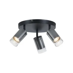 Deckenstrahler Gunmetal Rund 3-flammig drehbar und verstellbar - Drain