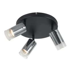 Deckenstrahler Gunmetal Rund 3-flammig drehbar und verstellbar - Drain