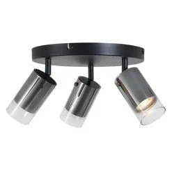 Deckenstrahler Gunmetal Rund 3-flammig drehbar und verstellbar - Drain