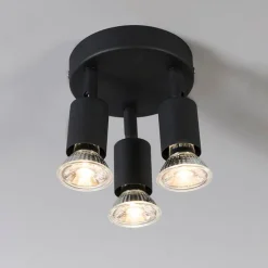 Deckenstrahler im Industriedesign schwarz schwenkbar rund - Jeany 3