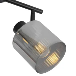 Deckenstrahler schwarz mit Rauchglas 2-flammig verstellbar - Laura