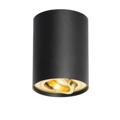 Deckenstrahler schwarz mit gold dreh- und schwenkbar - Rondoo up