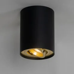 Deckenstrahler schwarz mit gold dreh- und schwenkbar - Rondoo up