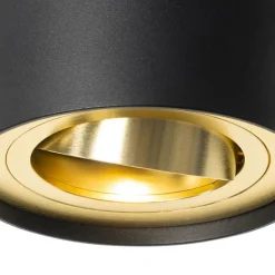 Deckenstrahler schwarz mit gold dreh- und schwenkbar - Rondoo up
