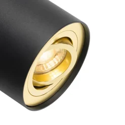 Deckenstrahler schwarz mit gold dreh- und schwenkbar - Rondoo up