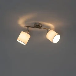 Deckenstrahler Stahl mit weißem Schirm 2-Licht verstellbar - Hetta