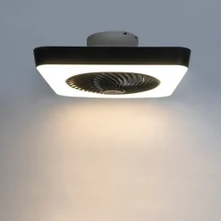 Deckenventilator eckig schwarz inkl. LED dimmbar - Climo