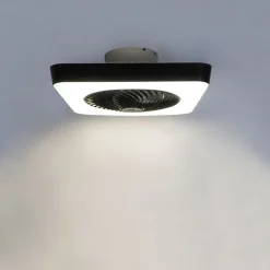 Deckenventilator eckig schwarz inkl. LED dimmbar - Climo
