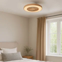 Deckenventilator Holzoptik mit Sterneffekt 60cm inkl. LED Dimmbar mit Fernbedienung - Climo