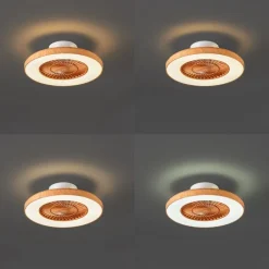 Deckenventilator Holzoptik mit Sterneffekt 60cm inkl. LED Dimmbar mit Fernbedienung - Climo