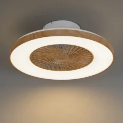 Deckenventilator Holzoptik mit Sterneffekt 60cm inkl. LED Dimmbar mit Fernbedienung - Climo