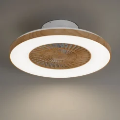 Deckenventilator Holzoptik mit Sterneffekt 60cm inkl. LED Dimmbar mit Fernbedienung - Climo