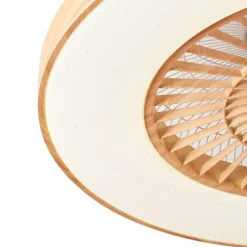 Deckenventilator Holzoptik mit Sterneffekt 60cm inkl. LED Dimmbar mit Fernbedienung - Climo