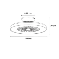 Deckenventilator Holzoptik mit Sterneffekt 60cm inkl. LED Dimmbar mit Fernbedienung - Climo