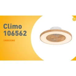 Deckenventilator Holzoptik mit Sterneffekt 60cm inkl. LED Dimmbar mit Fernbedienung - Climo