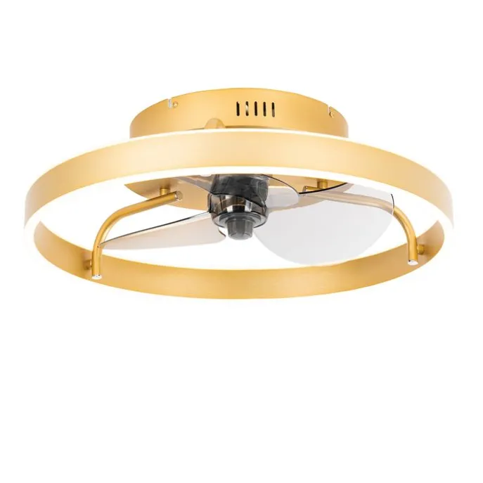 Deckenventilator Messing 50cm inkl. LED Dimmbar mit Fernbedienung - Maddy