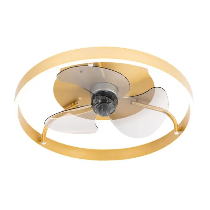 Deckenventilator Messing 50cm inkl. LED Dimmbar mit Fernbedienung - Maddy