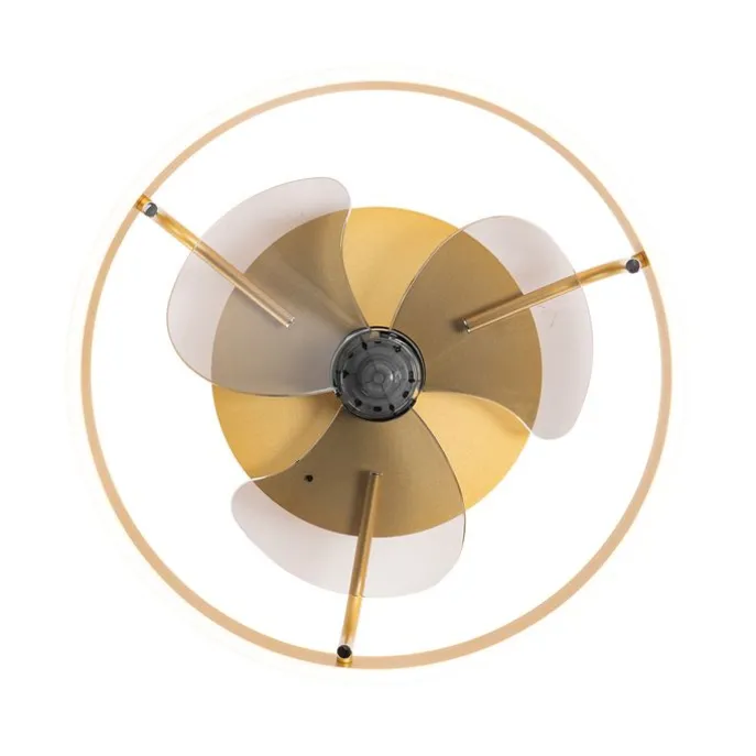 Deckenventilator Messing 50cm inkl. LED Dimmbar mit Fernbedienung - Maddy