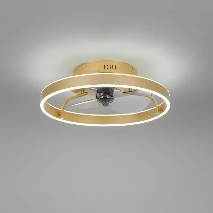 Deckenventilator Messing 50cm inkl. LED Dimmbar mit Fernbedienung - Maddy