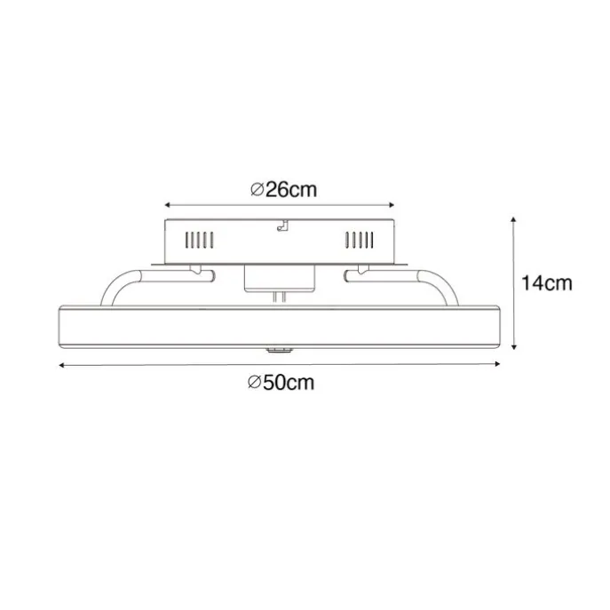 Deckenventilator Messing 50cm inkl. LED Dimmbar mit Fernbedienung - Maddy