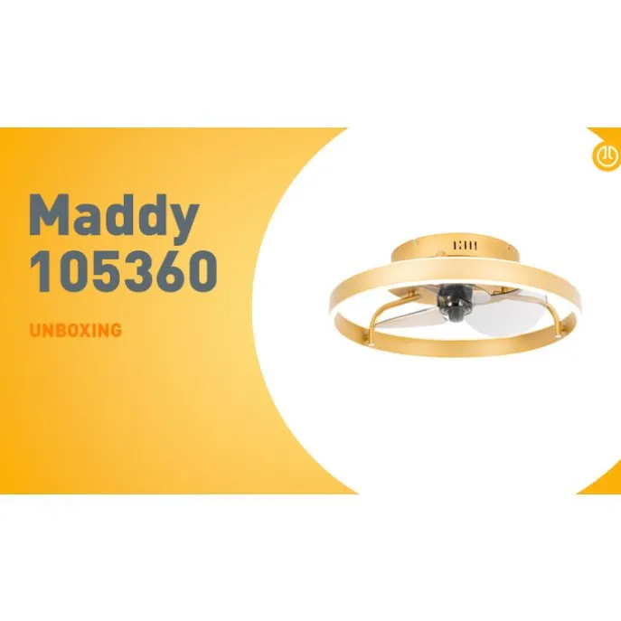 Deckenventilator Messing 50cm inkl. LED Dimmbar mit Fernbedienung - Maddy