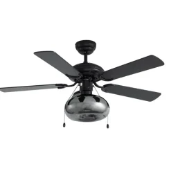 Deckenventilator schwarz 107,5 cm mit Zugschalter - Mistral Busa