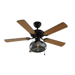 Deckenventilator schwarz 107,5 cm mit Zugschalter - Mistral Busa