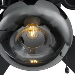 Deckenventilator schwarz 107,5 cm mit Zugschalter - Mistral Busa