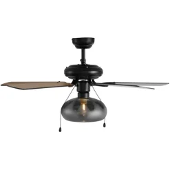 Deckenventilator schwarz 107,5 cm mit Zugschalter - Mistral Busa