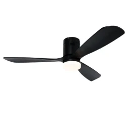 Deckenventilator schwarz 132cm inkl. LED Dimmbar mit Fernbedienung - Sofia