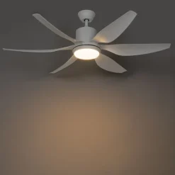 Deckenventilator Weiß 137cm inkl. LED Dimmbar mit Fernbedienung - Tak