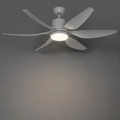 Deckenventilator Weiß 137cm inkl. LED Dimmbar mit Fernbedienung - Tak