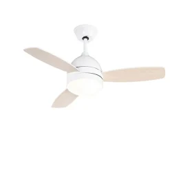 Deckenventilator weiß mit Holzaufdruck 96cm mit Fernbedienung - Rotar