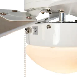 Deckenventilator weiß mit Holzprint 80cm mit Zugschalter - Fresh