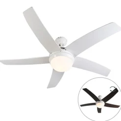 Deckenventilator weiß mit Holzaufdruck 132cm mit Fernbedienung - Cool