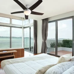 Deckenventilator weiß mit Holzaufdruck 132cm mit Fernbedienung - Cool