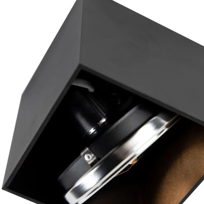 Design Aufbaustrahler schwarz quadratisch - Box