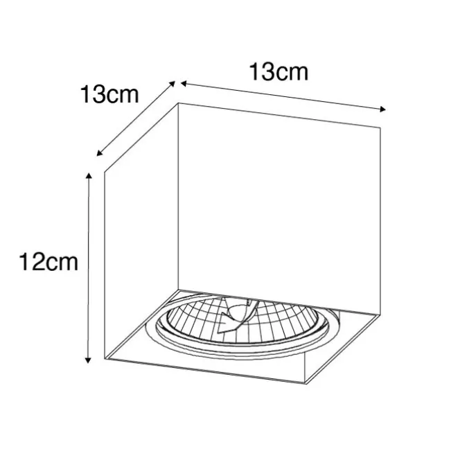 Design Aufbaustrahler Weiß Quadratisch GU10 111mm - Box