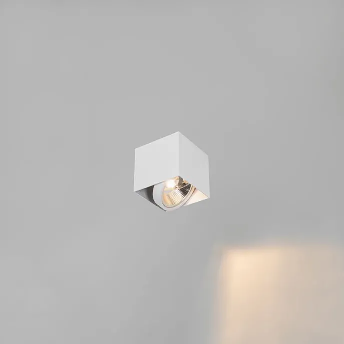 Design Aufbaustrahler Weiß Quadratisch GU10 111mm - Box