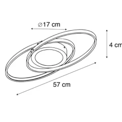 Design Deckenleuchte Anthrazit inkl. LED 3-stufig dimmbar - Axy