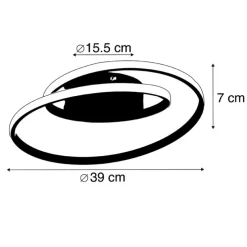 Design Deckenleuchte schwarz inkl. LED 3-stufig dimmbar - Krula
