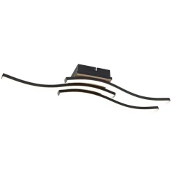 Design Deckenleuchte schwarz mit Holz inkl. LED 3-flammig - Vanesa