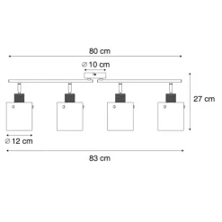 Design Deckenstrahler Bronze mit Klarglas 4-Licht - Domo