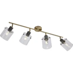 Design Deckenstrahler Bronze mit Klarglas 4-Licht - Domo